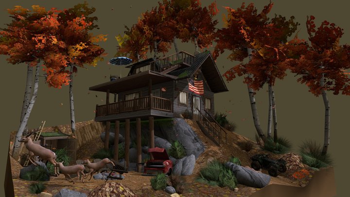 DAE Diorama - Forest Loner 3D Model