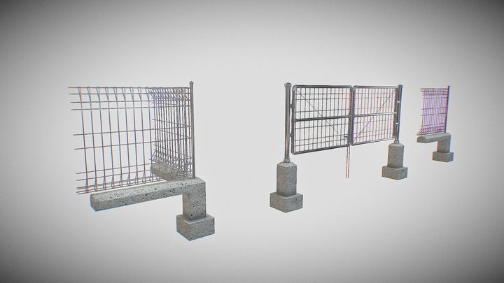 Steel Fence 3D Model