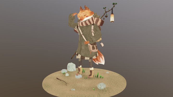 Fox traveler posed 3D Model