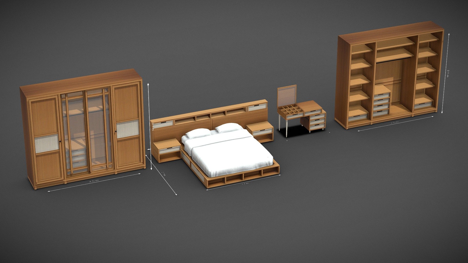 bed room - Buy Royalty Free 3D model by IMAKTeck-3D (@Lynda.Tinhinane ...