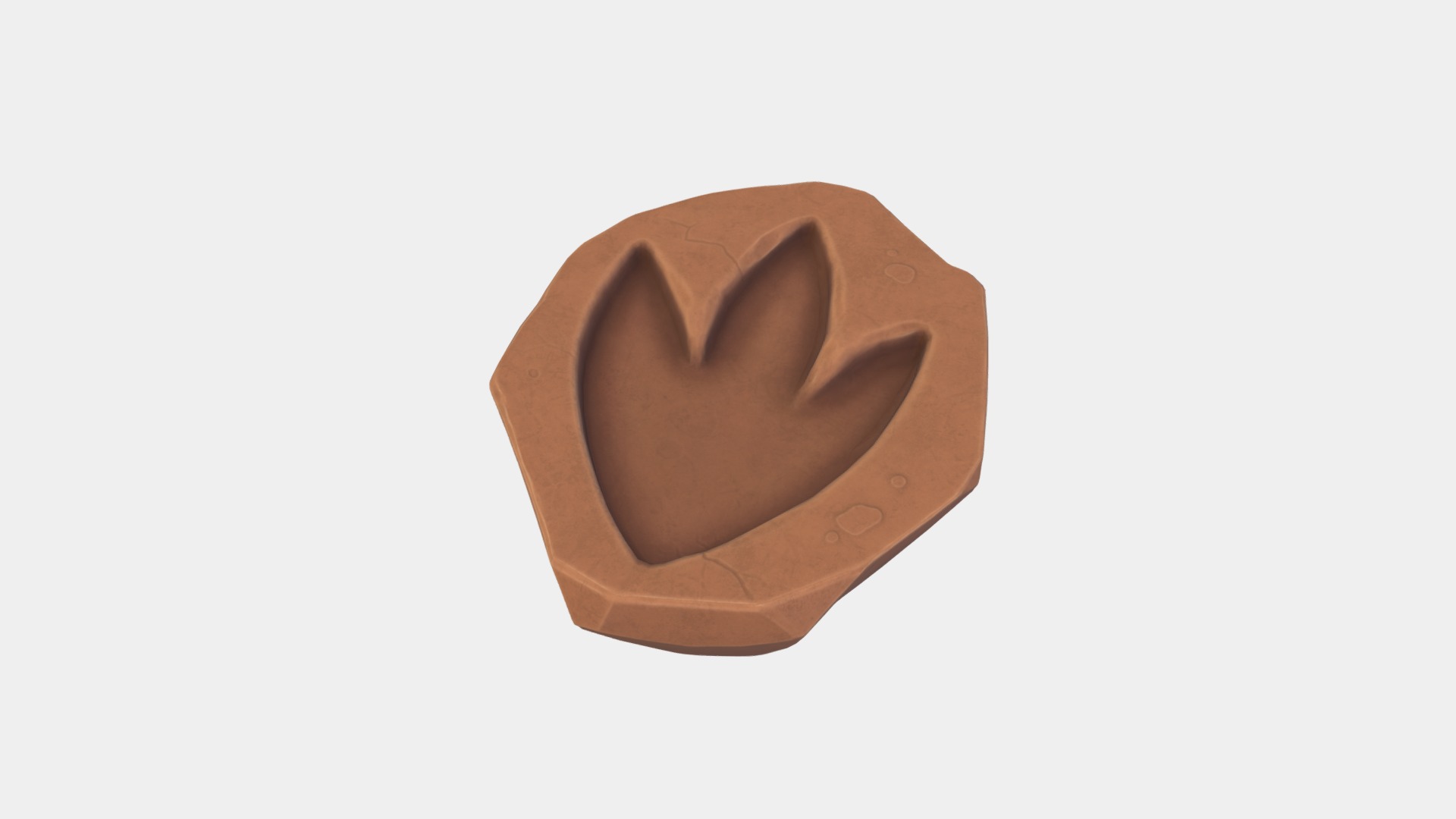 3D model Fossil Foot - This is a 3D model of the Fossil Foot. The 3D model is about a brown square object.
