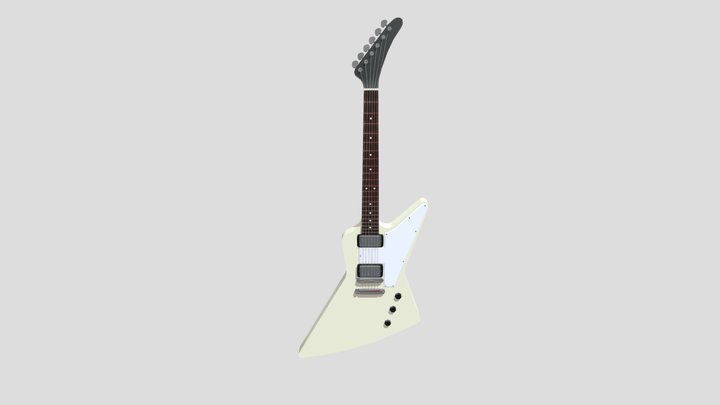 Low Poly Gibson Explorer Electric Guitar 3D Model