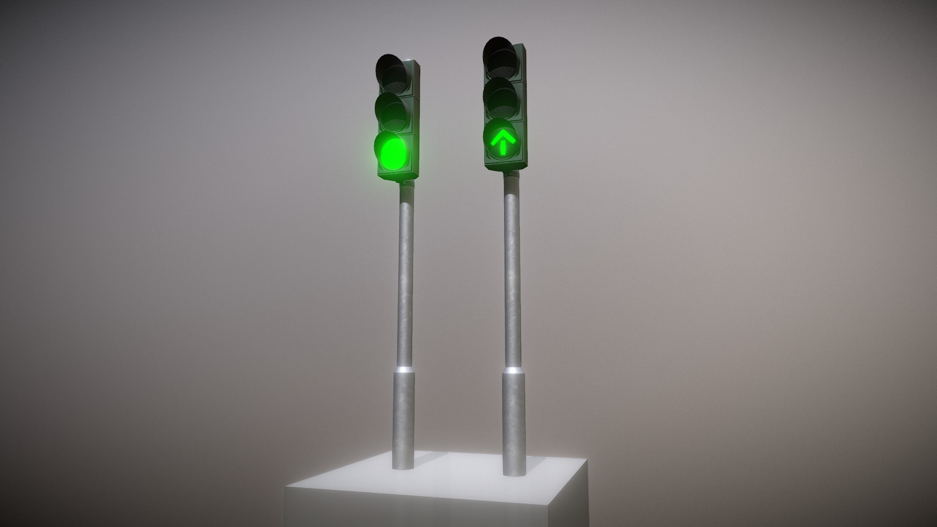 3D model Autofahrer Ampel - This is a 3D model of the Autofahrer Ampel. The 3D model is about a green light on a stand.