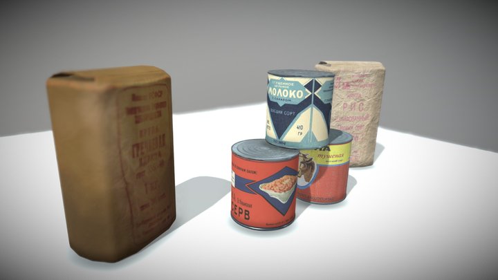 Food Pack made in USSR 3D Model