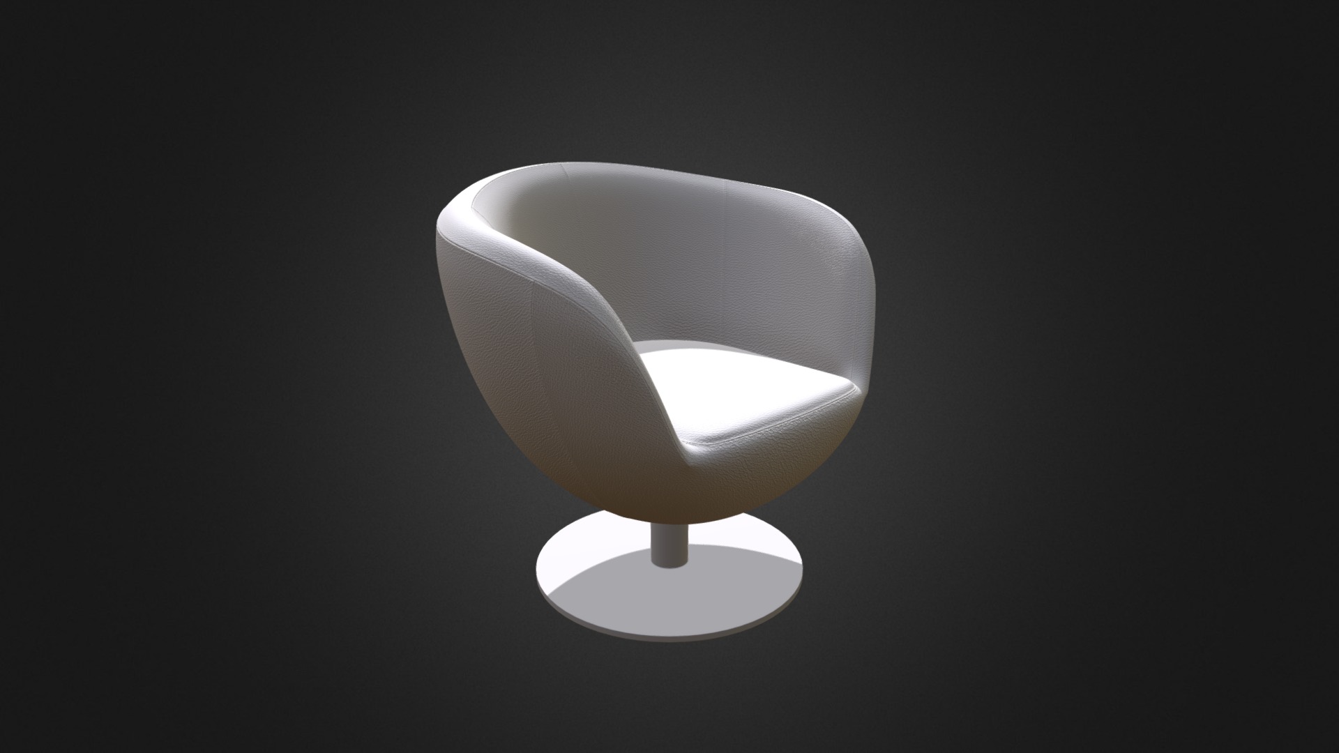 3D model White Leather Swivel Chair - This is a 3D model of the White Leather Swivel Chair. The 3D model is about a white lamp on a black background.