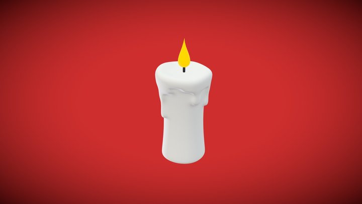 Candle low poly 3D Model