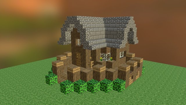 Little Minecraft House 3D Model