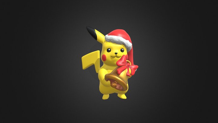 PIKACHU_01_CHRISTMAS_3D PRINT FILE STL (POKEMON) 3D Model