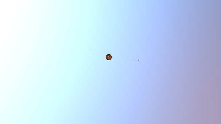Kepler-11 system animated, 5x radius 3D Model