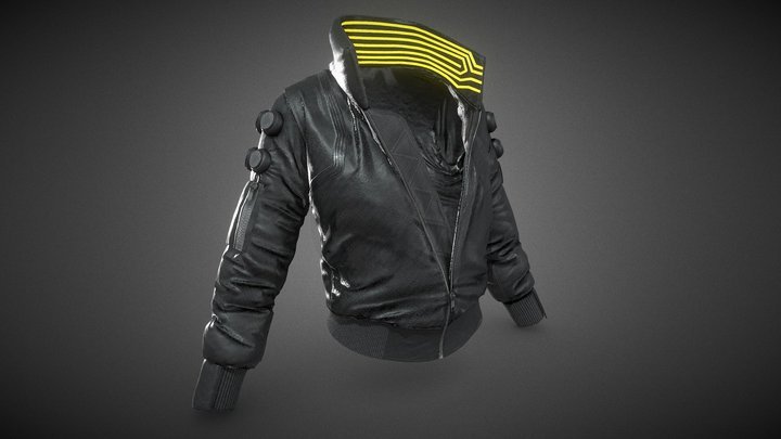 Cyberpunk Black Jacket 3D Model