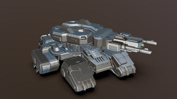 siege tank_assault mode 3D Model
