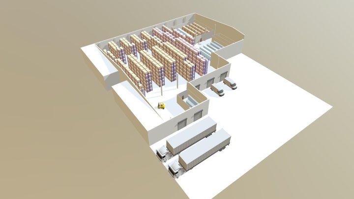 Warehouse Layout 10 - WarehouseBlueprint 3D Model