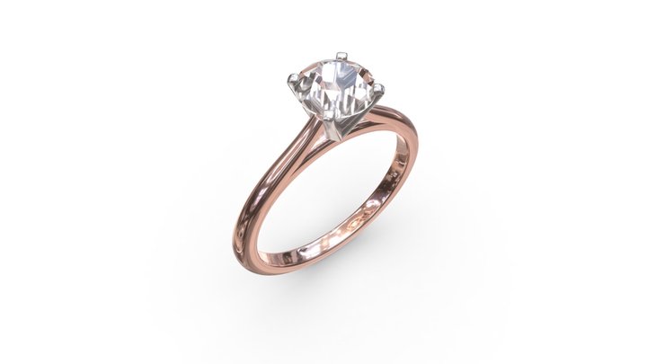 Cathedral Engagement Ring 3D Model