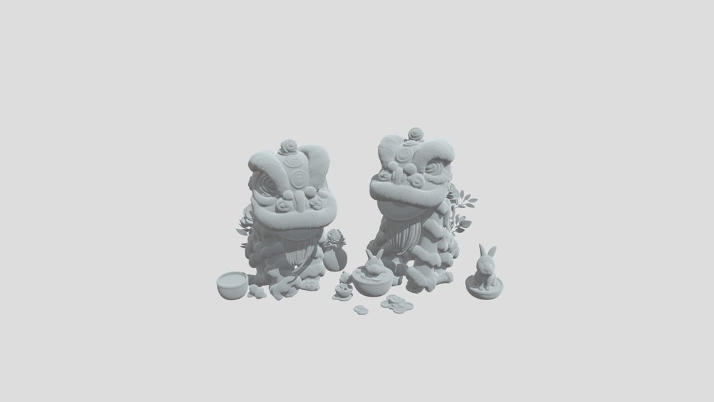 Pair of Chinese Lion Dancers