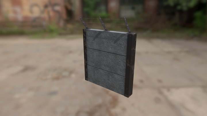 Concrete Perimeter Wall 3D Model