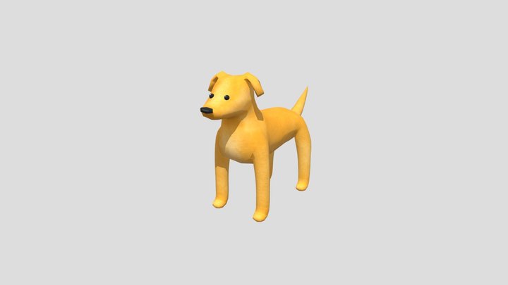 Low-Poly Animated Dog 3D Model