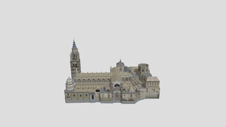 3DLowpoly Cathedral of Saint Mary of Toledo 3D Model