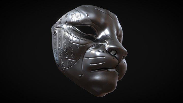 Egyptian lion mask 3D Model