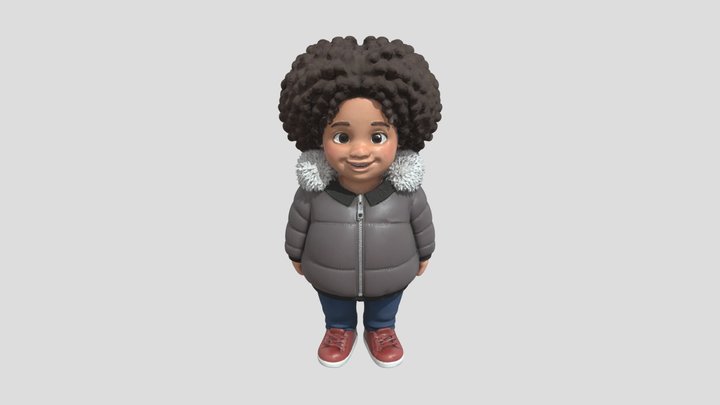 Cartoon Boy in a Winter Jacket