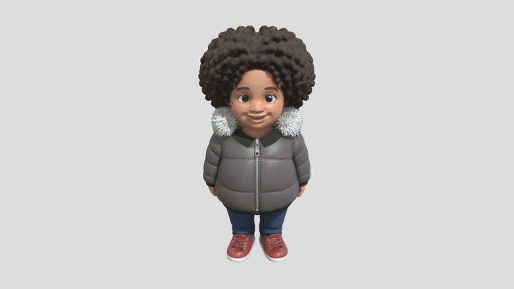 Cartoon Boy in a Winter Jacket
