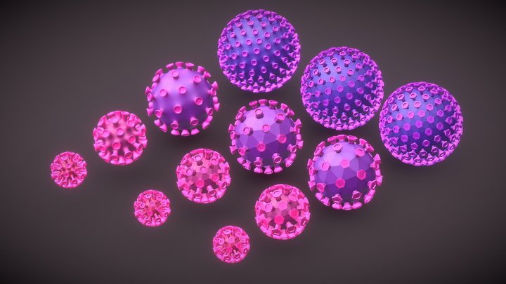 Corona virus SARS-CoV-2 / Low Mid Hi Poly