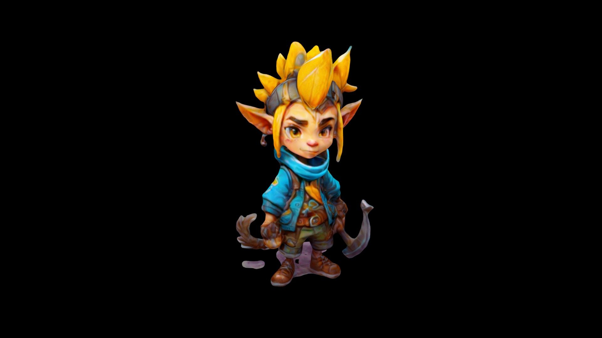 a cartoon illustration of a boy with yellow hair - Download Free 3D ...