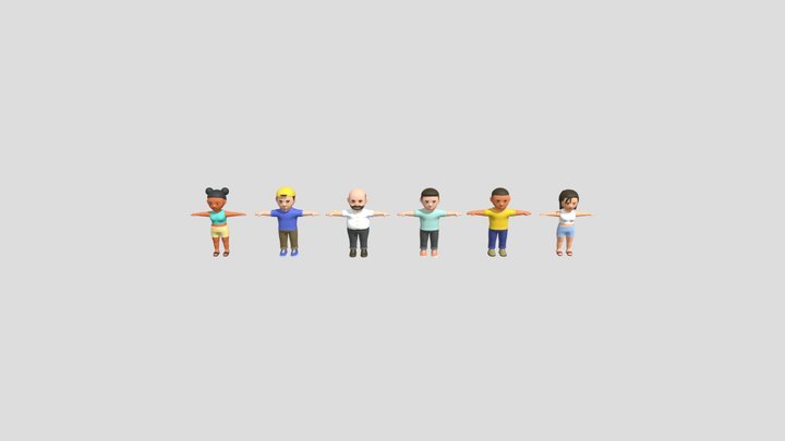 Low Poly Stylized Character Pack 3D Model