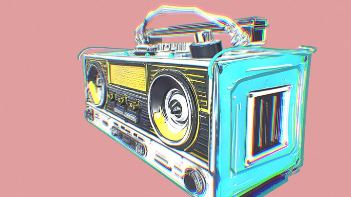 Retro Boombox – Stylized Ghetto Blaster