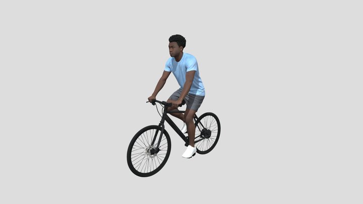 Cyclist In A Blue T- Shirt – Kostenloses 3D-Modell STL