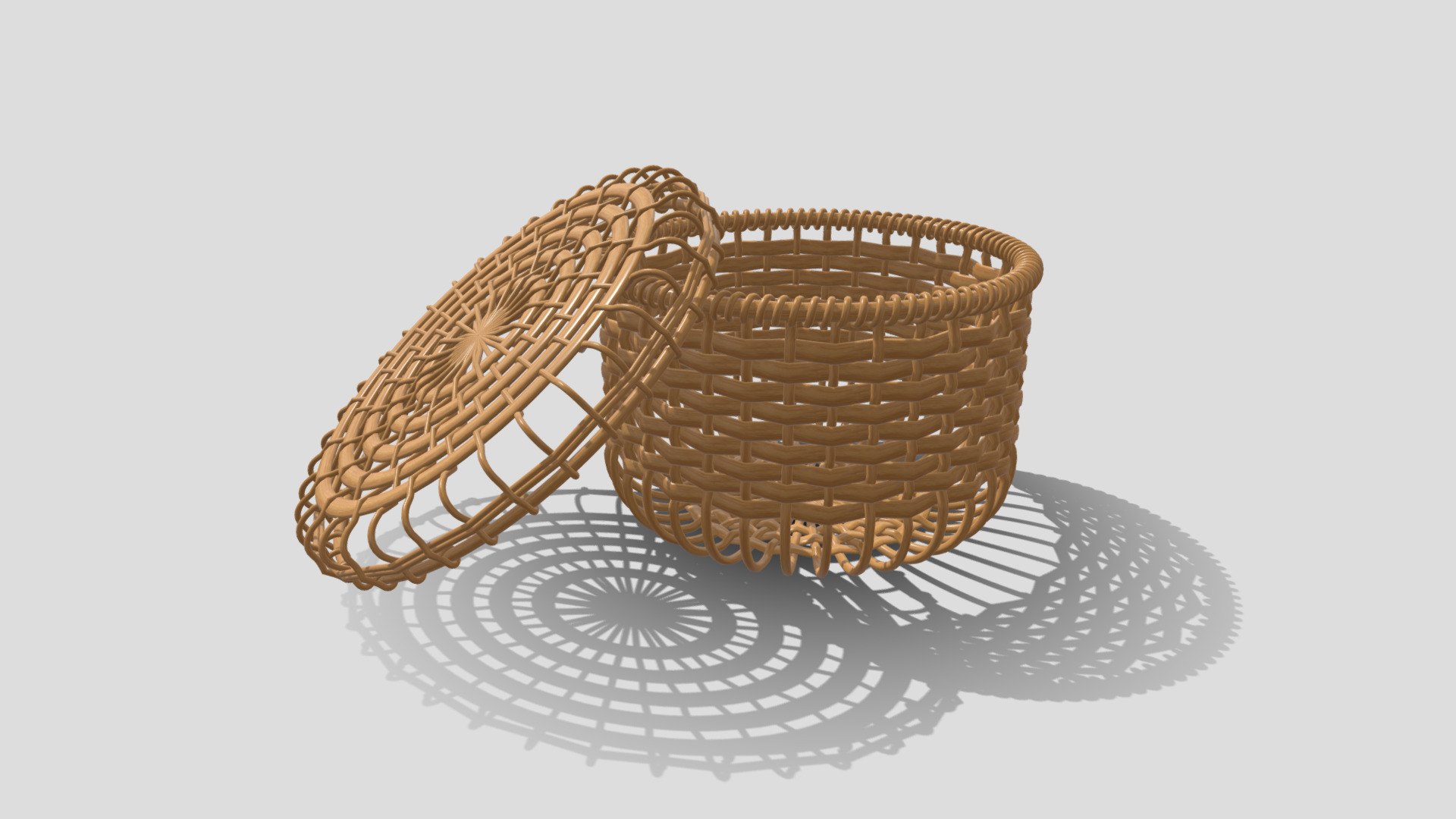 3D model Basket 001-1 with Lid - This is a 3D model of the Basket 001-1 with Lid. The 3D model is about a stack of coins.