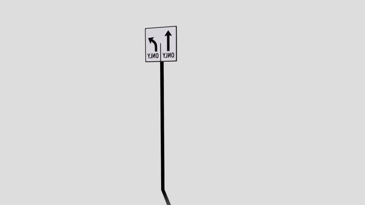 Backrooms Road Sign 3D Model