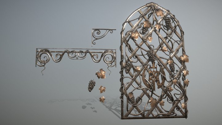 Mediterranean Metalurgy |UE5| Gate+Ornaments 3D Model