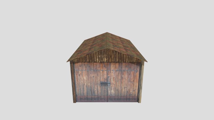 Wooden Garage 3D Model