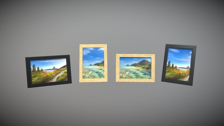 2,972 4 Picture Frames On Wall Images, Stock Photos, 3D objects