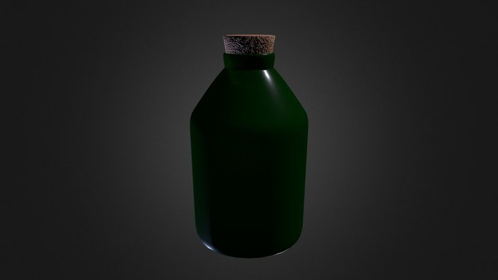 Cork-A-Flask Empty Green Flask 3D Model