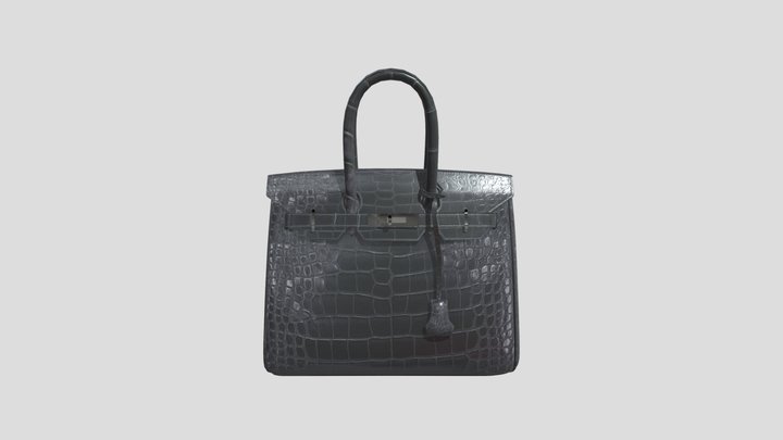 Hermes Birkin Black Handbag 3D Model 3D Model