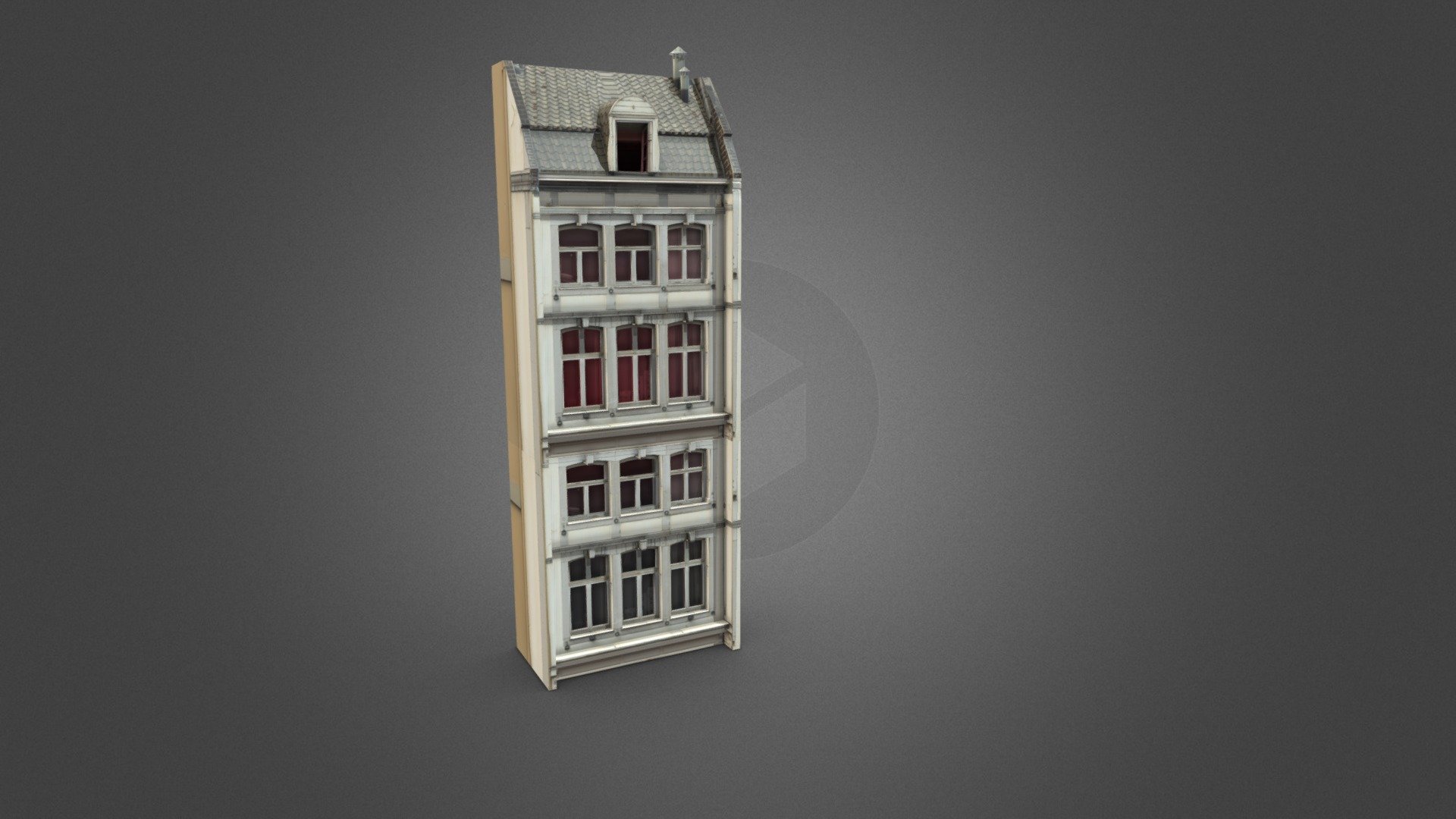 The Facade Of Old Apartment Building