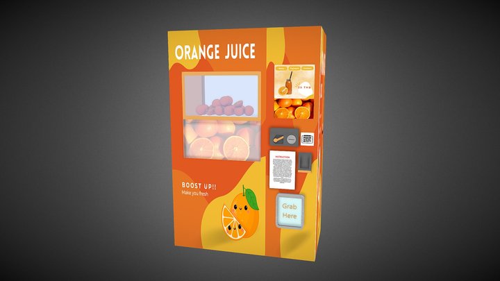 OBJ_ORANGE JUICE MACHINE DISPENSER 3D Model
