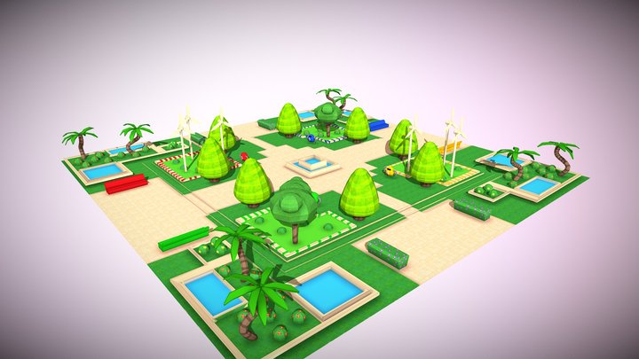 Plaza 3D Model