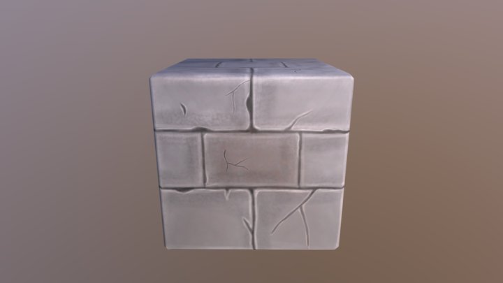Hand painted bricks 3D Model