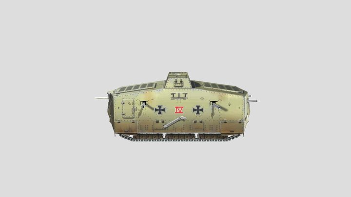 Tank ww1 A7v 3D Model