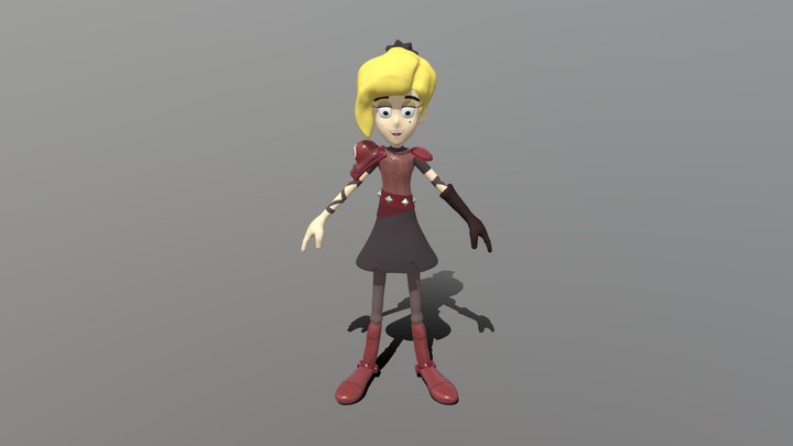 Anime Sasha Waybright Fighting Uniform 3D Model