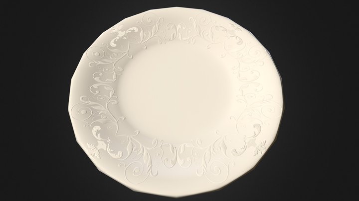 Lowpoly Victorian Plate 3D Model