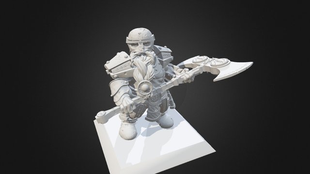 Dwarf miniature pose 2 armour 3 3D Model