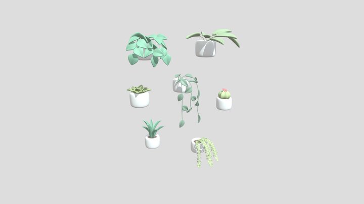 Stylized Low Poly Plant Pack 3D Model