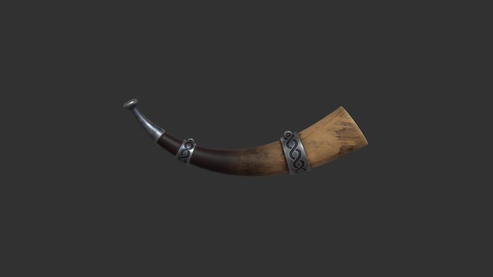 Viking war horn 3D Model
