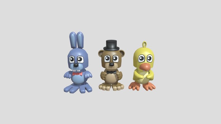 FNAF 3 Bobble Heads 3D Model