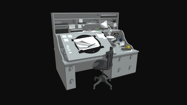 Animation Desk 3D Model