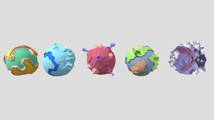 Low Poly Planet Series 3D Model