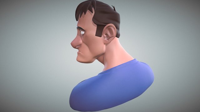 Toon Male Sketch 1 3D Model
